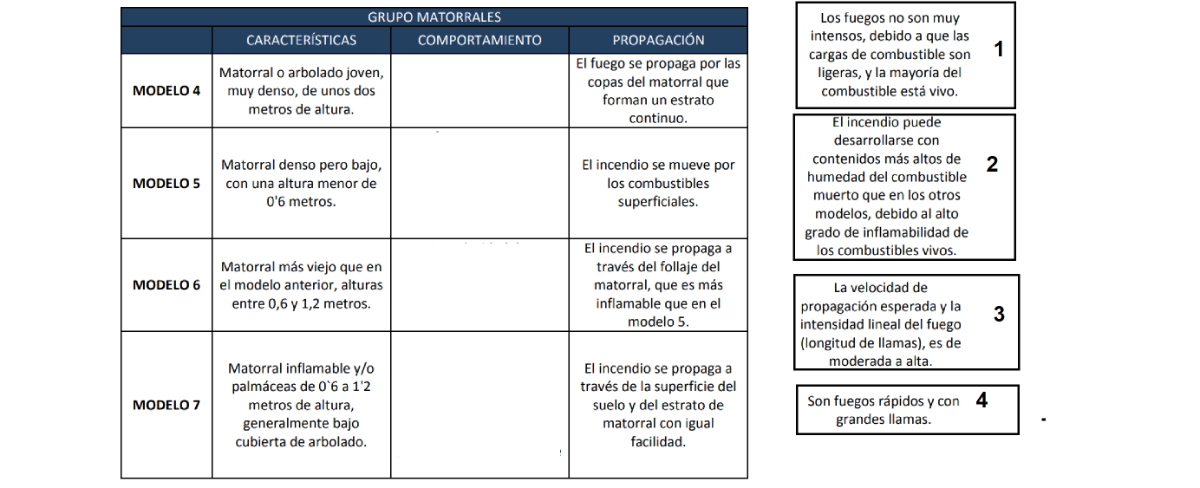 Tabla 2 grupo Matorrales Tabla a completar del grupo Matorrales